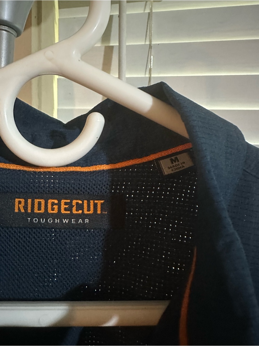 Ridgecut Toughwear Men's Casual Button-Down Shirt - Navy/Orange Trim